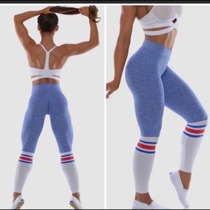 BOMBSHELL SPORTSWEAR classic sock leggings - red white blue - small
